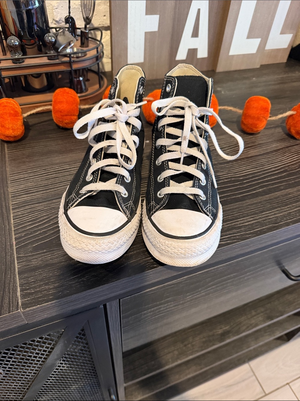 Converse Kids Black and White High-Top Canvas Sneakers